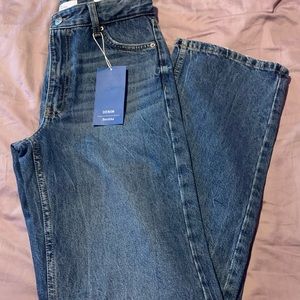 bershka high waist straight leg jeans
